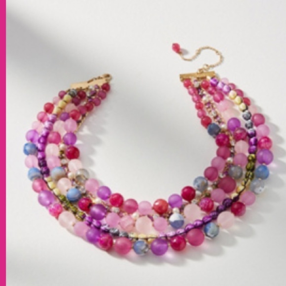 guc anthropologie Bernice Layered Necklace - Pink